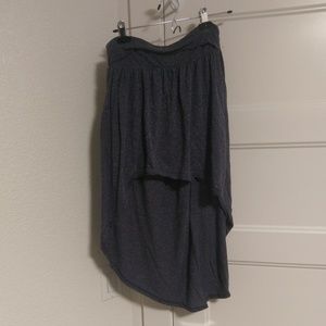 Blue heathered hi lo skirt